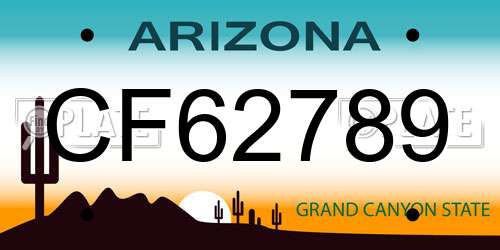 CF62789 Arizona License Plate