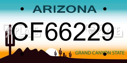 CF66229 Arizona License Plate