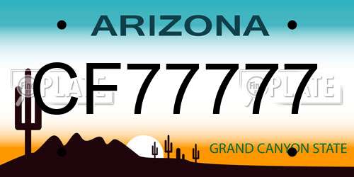 CF77777 Arizona License Plate