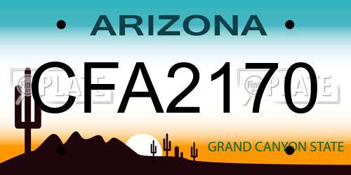 CFA2170 Arizona License Plate