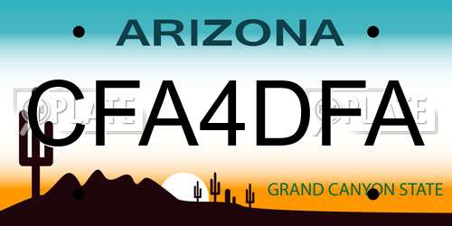 CFA4DFA Arizona License Plate