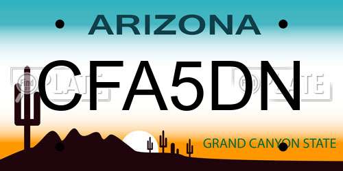 CFA5DN Arizona License Plate