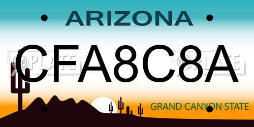 CFA8C8A Arizona License Plate