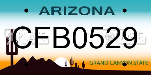 CFB0529 Arizona License Plate