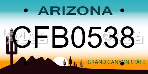 CFB0538 Arizona License Plate