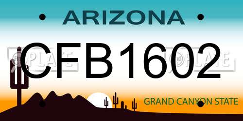 CFB1602 Arizona License Plate