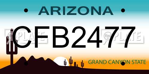 CFB2477 Arizona License Plate