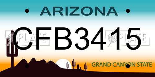 CFB3415 Arizona License Plate