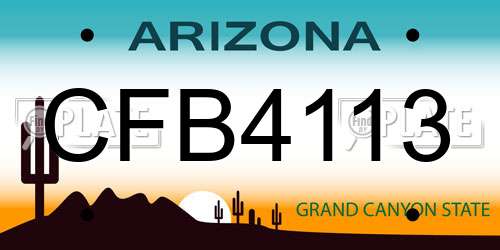 CFB4113 Arizona License Plate