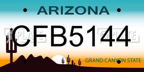 CFB5144 Arizona License Plate