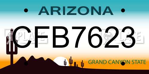 CFB7623 Arizona License Plate