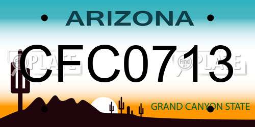 CFC0713 Arizona License Plate