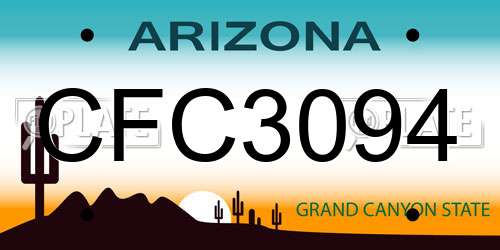 CFC3094 Arizona License Plate