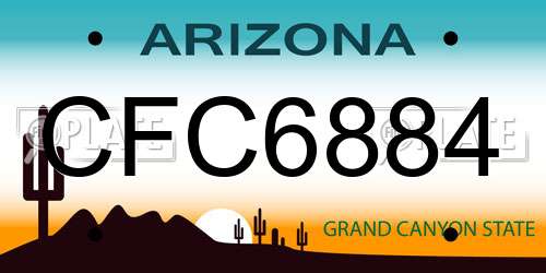 CFC6884 Arizona License Plate