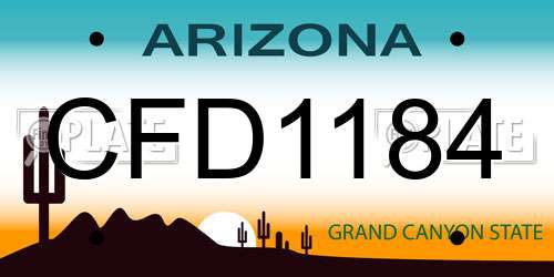 CFD1184 Arizona License Plate