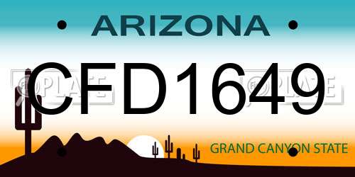 CFD1649 Arizona License Plate