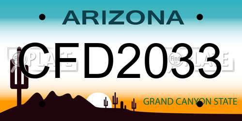 CFD2033 Arizona License Plate