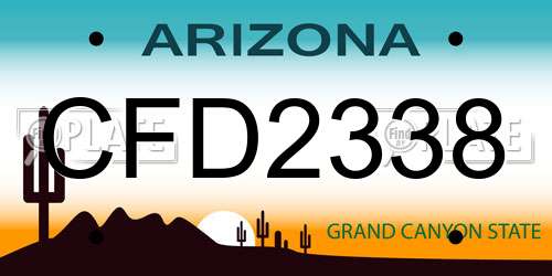 CFD2338 Arizona License Plate