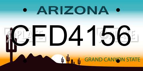 CFD4156 Arizona License Plate