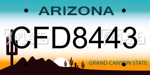 CFD8443 Arizona License Plate
