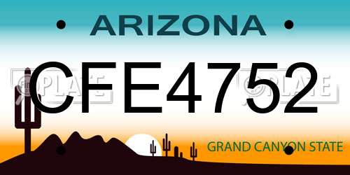 CFE4752 Arizona License Plate