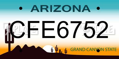 CFE6752 Arizona License Plate