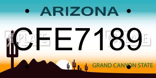 CFE7189 Arizona License Plate