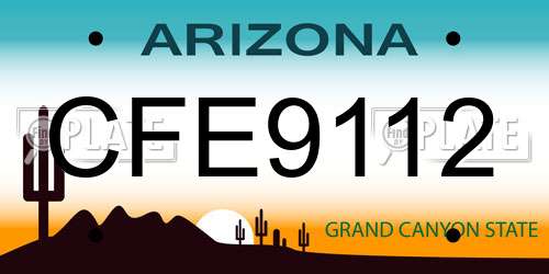 CFE9112 Arizona License Plate