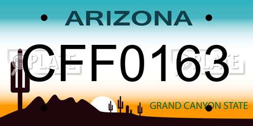 CFF0163 Arizona License Plate