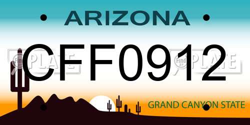 CFF0912 Arizona License Plate