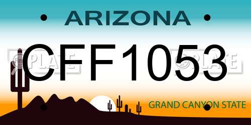 CFF1053 Arizona License Plate