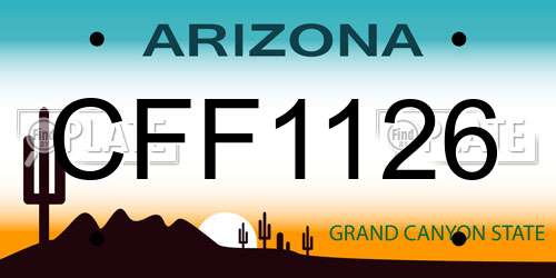CFF1126 Arizona License Plate