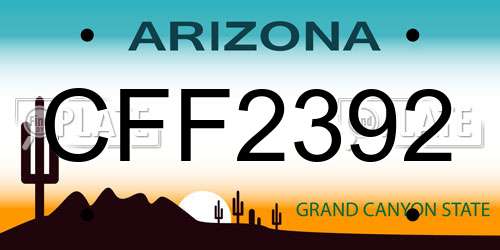 CFF2392 Arizona License Plate