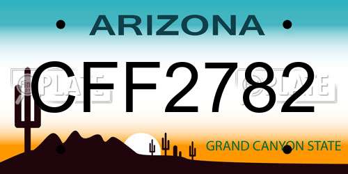CFF2782 Arizona License Plate