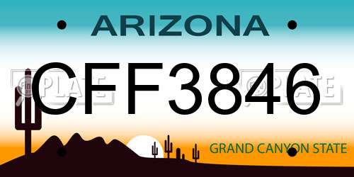 CFF3846 Arizona License Plate