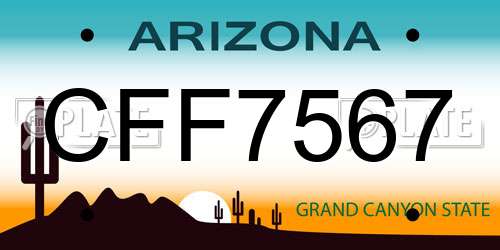 CFF7567 Arizona License Plate