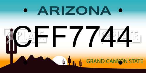 CFF7744 Arizona License Plate
