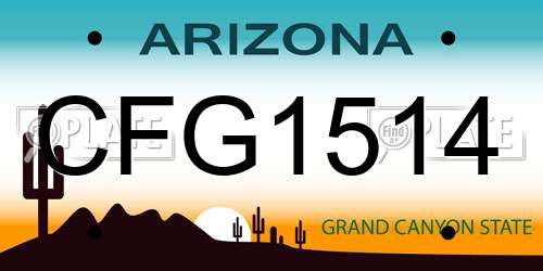 CFG1514 Arizona License Plate