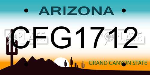 CFG1712 Arizona License Plate