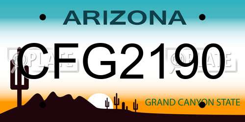 CFG2190 Arizona License Plate