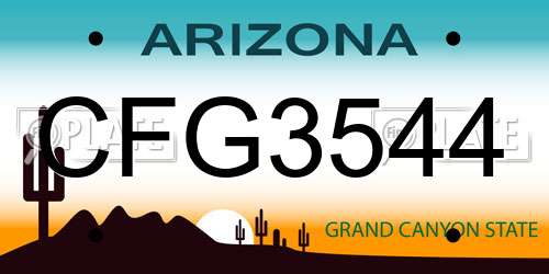 CFG3544 Arizona License Plate