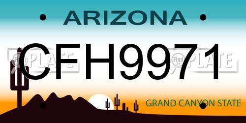 CFH9971 Arizona License Plate
