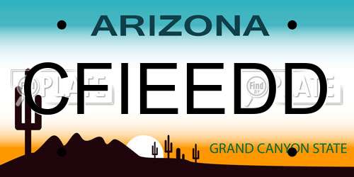 CFIEEDD Arizona License Plate