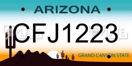 CFJ1223 Arizona License Plate
