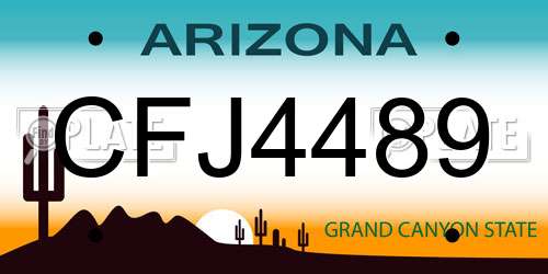 CFJ4489 Arizona License Plate