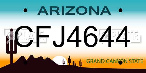 CFJ4644 Arizona License Plate