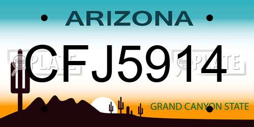 CFJ5914 Arizona License Plate