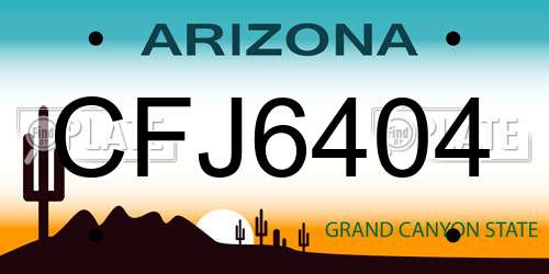 CFJ6404 Arizona License Plate