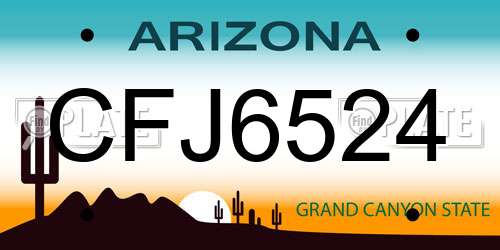 CFJ6524 Arizona License Plate