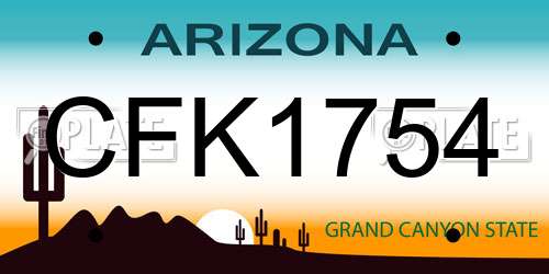 CFK1754 Arizona License Plate